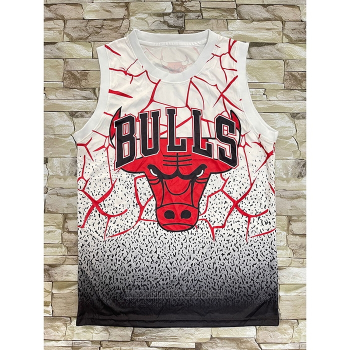 Camiseta Chicago Bulls Michael Jordan #23 Mitchell & Ness Blanco Rojo